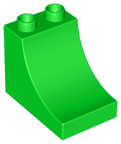 Lego Duplo kostka stříška zakulacená zelená 3x2x2